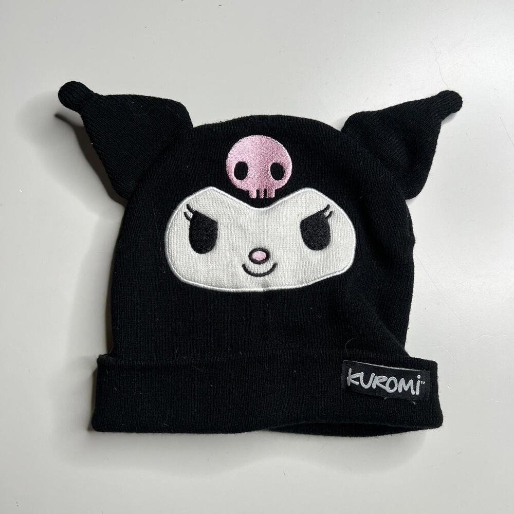 Kuromi Sanrio Black Beanie Hat One Size‎ Fits Most Knit